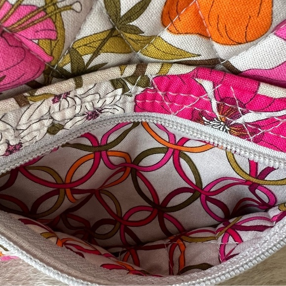VERA BRADLEY Tea Garden Zipper Hipster Crossbody 2012 Cream Pink Orange Floral - Picture 5 of 16